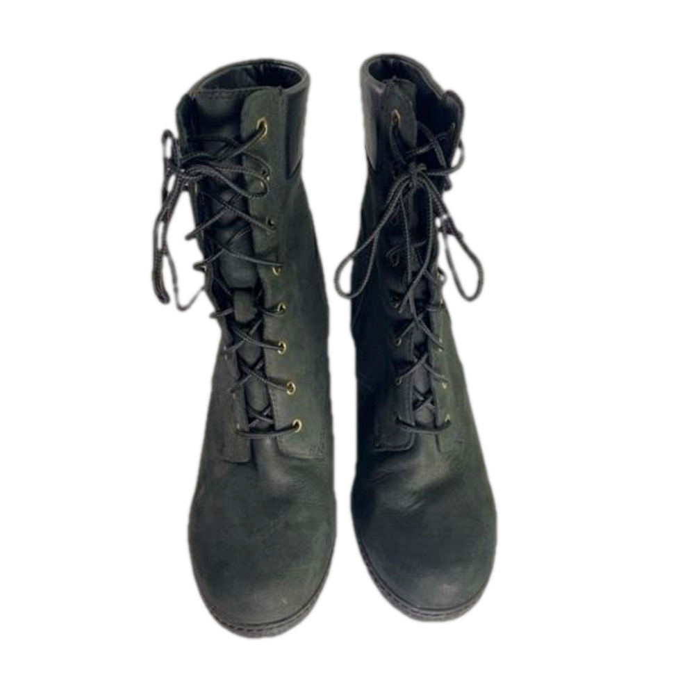 Timberland Black Leather Suede Glancy 3.5” Heel 8432A 4834 Size 10 EUC - Picture 4 of 16